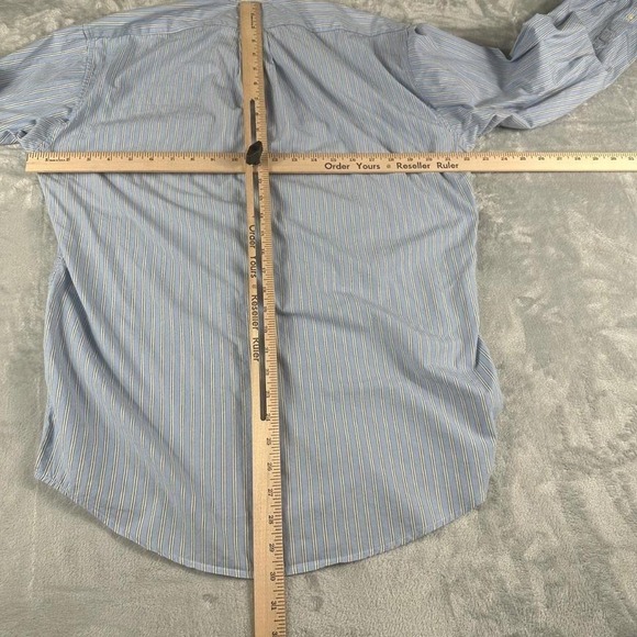 J Crew Vintage Oarsman Tag Shirt Mens 14.5 33 Small Blue Striped Elevated Basics - Picture 7 of 7